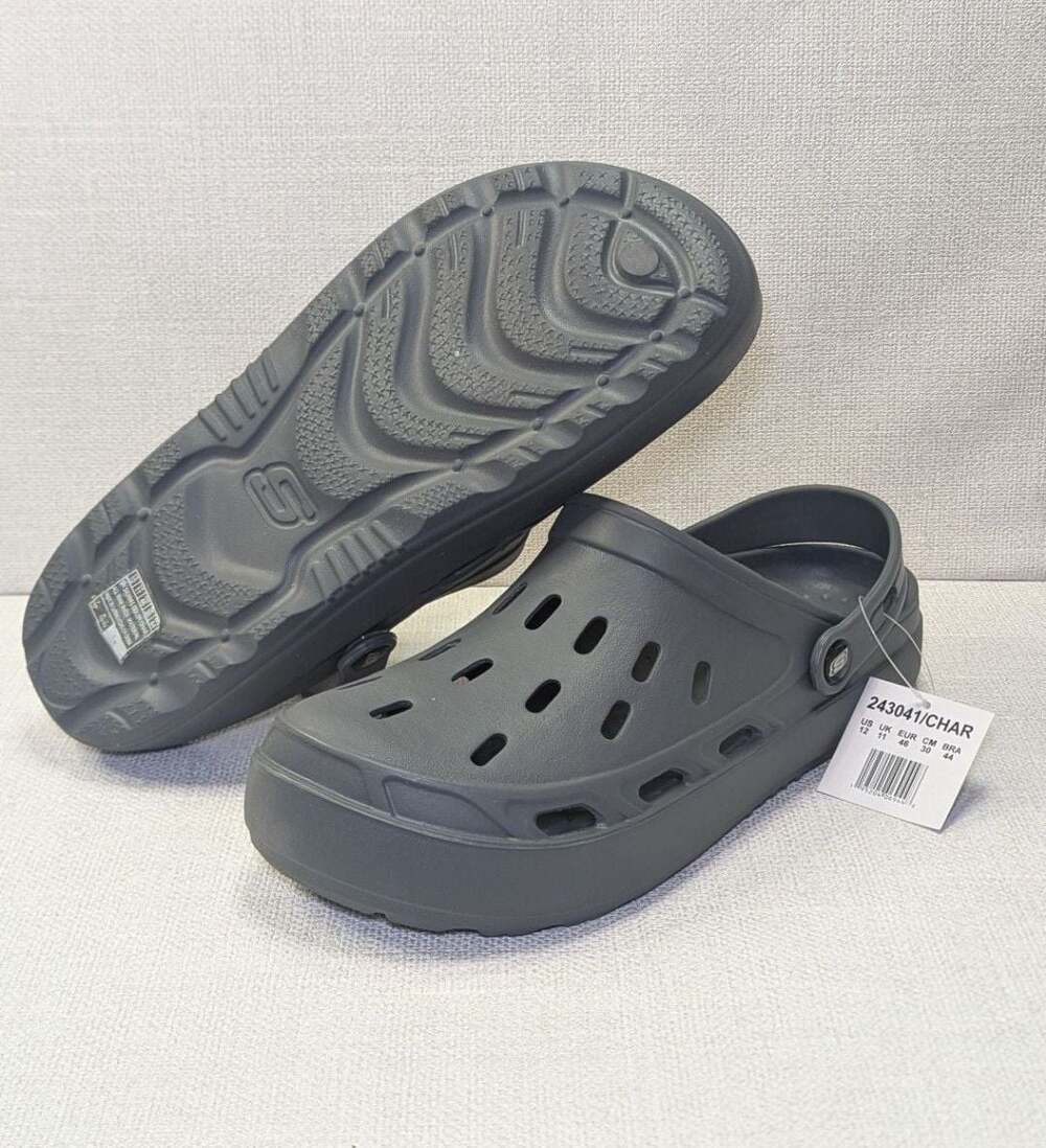 SKECHERS FOAMIES SWIFTERS SLIDE SLIP-ON MEN SHOES SANDAL CHARCOAL SIZE 12 NEW